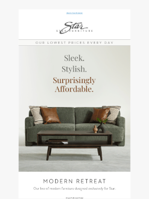 Star Furniture - Our Sleek Collection, Modern Retreat