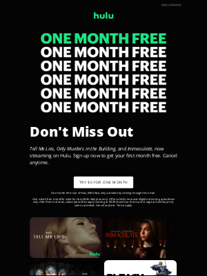 Hulu - Try Hulu Free for One Month!