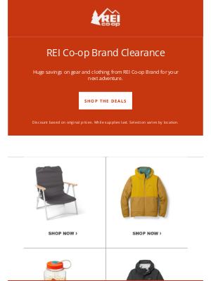 REI - Up to 50% off clearance deals starts now!