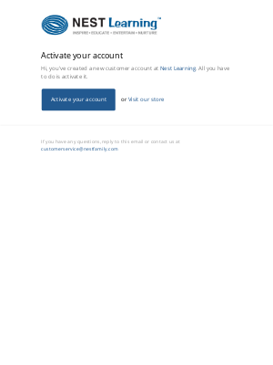 Nest Learning - Customer account activation