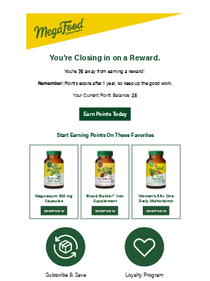 MegaFood - Close to earning a MegaFood Health Reward?