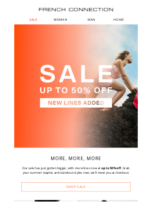 French Connection (United Kingdom) - New lines added | Up to 50% off