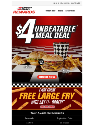 Checkers Drive-In Restaurants - 🚨 4 items for $4?! Unbeatable!