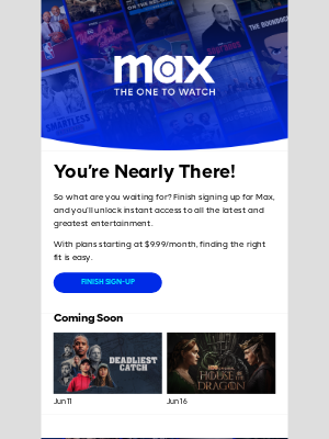 HBO Max - Don’t forget! Your Max plan is waiting.