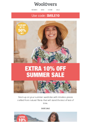 WoolOvers (UK) - Extra 10% Off Summer Sale!