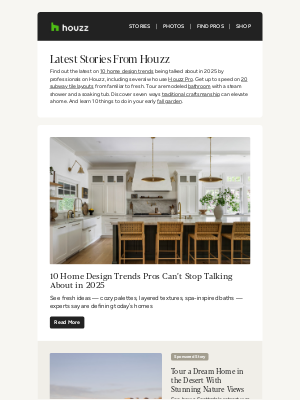 Houzz - 10 Design Trends Pros Are Talking About | 20 Subway Tile Layouts to Know