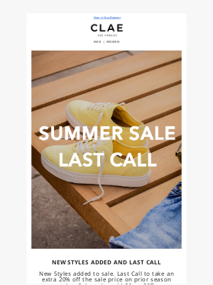 CLAE - New Styles Added to Sale. Last Call.