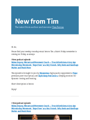 Tim Ferriss - New from Tim — 