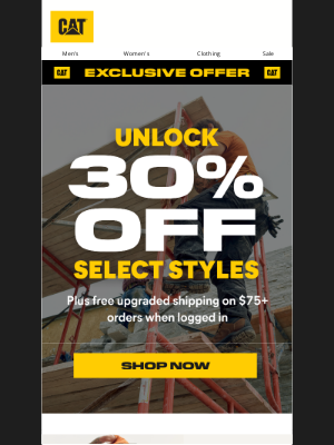 Cat Footwear - Savings Ahead 🚧 30% off + free shipping on $75+!