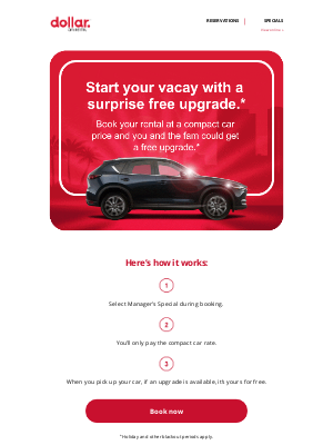 Dollar Rent A Car - The Manager’s Special is back