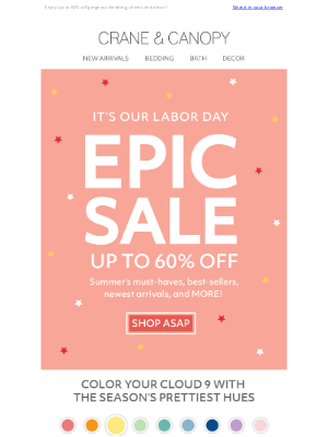 Crane & Canopy - Our Labor Day Sale? It’s EPIC!🎉