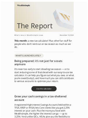 Wealthsimple - The Report: December Edition 👋