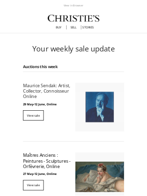 Christie's - Upcoming auctions, recommended for you