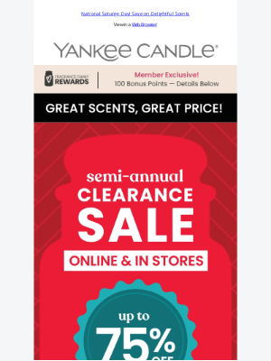 The Yankee Candle Company - Today! Get 100 Reward Points 👑  when you shop
