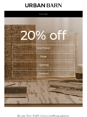 Urban Barn (Canada) - 20% off wall art & more ends tonight!
