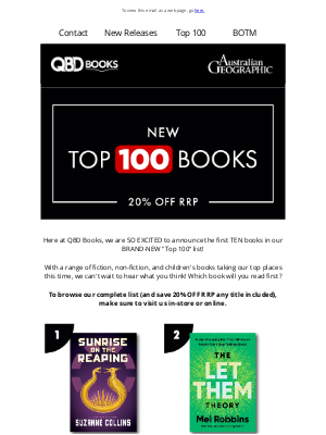 QBD The Bookshop (Australia) - QBD Books: QBD's brand-new 'Top 100' list is HERE!