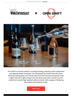 Wine Enthusiast Catalog - Beyond the Expected: Orin Swift's Diverse Portfolio
