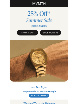MVMT Watches - Ends Soon: 25% Off Summer Staples
