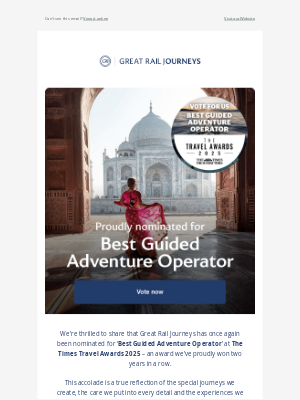 Great Rail Journeys - Don't miss out on your chance to win