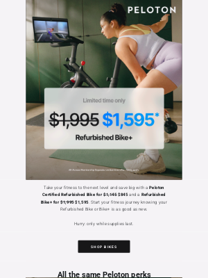 Peloton - Limited time: Certified Refurbished Bikes starting at $845