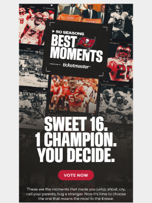 Tampa Bay Buccaneers - Vote and Win! Select the Best Moments in Buccaneers History