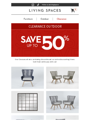 Living Spaces - OUTDOOR CLEARANCE for Year-Round Entertaining
