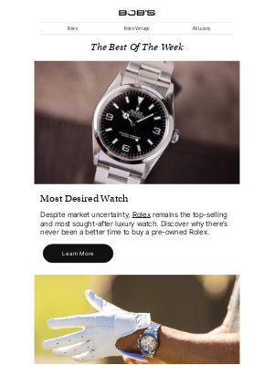 Bob's Watches - What’s the Most Desired Watch Right Now? Find Out in This Week’s Recap
