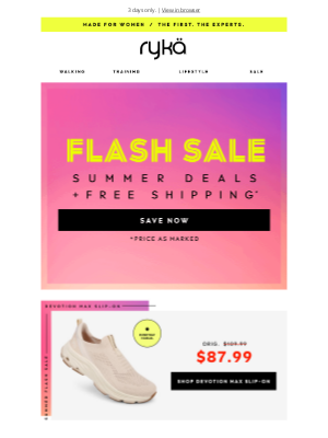 RYKA - FLASH SALE + free shipping starts NOW! 😁