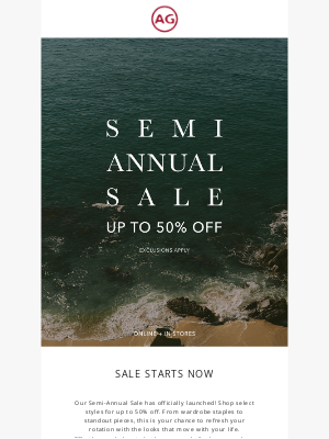 AG Jeans - Semi-Annual Sale Begins Now!
