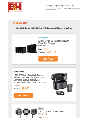 B&H Photo Video - Today's Deals: 💰$500.00 OFF! IndiPro Micro-Series 4-Battery Kit w/ Quad Pro Charger & More!
