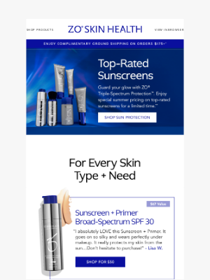 ZO Skin Health - Discover ZO® Most Loved Sunscreens