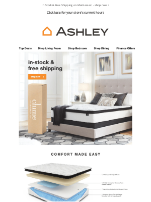 Ashley Furniture HomeStore - Find Your Perfect Mattress + In Stock & Free Shipping!