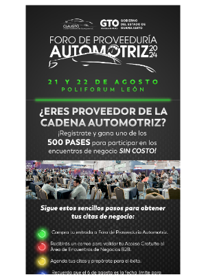 Cluster Industrial (Mexico) - ¡Participa en los encuentros de negocio SIN COSTO! 😱 - Foro de Proveeduría Automotriz 2024