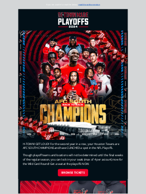 Houston Texans - BACK-TO-BACK AFC SOUTH CHAMPS