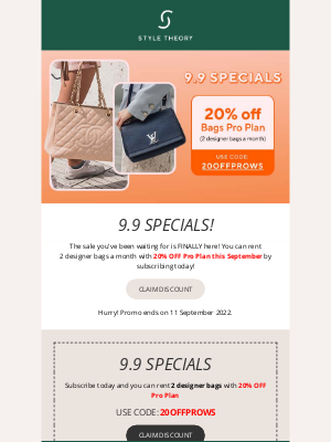 Style Theory (Singapore) - 🎁9.9 SPECIALS🎁 ⁠20% OFF for 2 designer bags 🤯