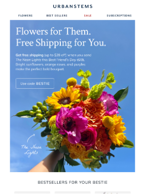 UrbanStems - Get free shipping on our brightest bouquet