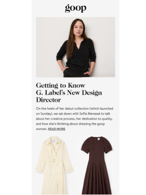 Goop - the Tuesday newsletter