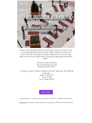 Anytime Fitness - Sweat Outside with Anytime Fitness! - FREE Outdoor Workout!