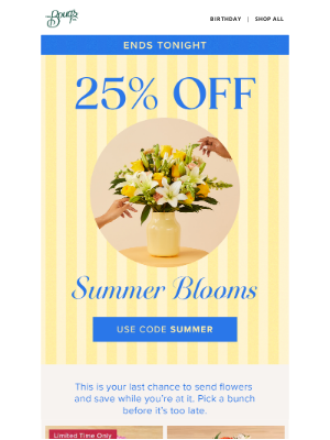 The Bouqs Company - 25% off ends tonight!💐 Happy July!