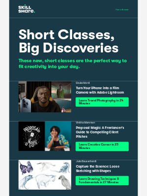 Skillshare - Classes Under 30 Minutes, Picked For You