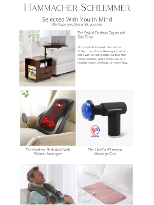 Hammacher Schlemmer - Selected Just For You:  The Swivel Desktop Organized Side Table & More