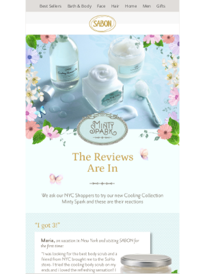 Sabon NYC - What People Say About Minty Spark