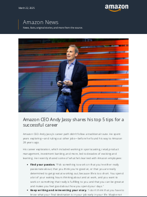 Amazon - Amazon CEO Andy Jassy on career growth: ‘Don’t be afraid to fail’