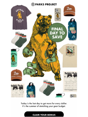 Parks Project - ENDS TODAY! Up To $150 FREE Bonus Value with Gift Card Purchase!