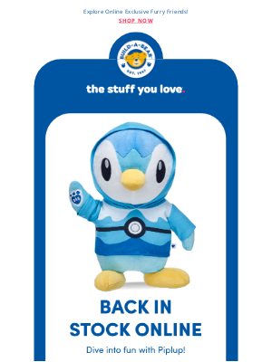 Build-A-Bear Workshop - Piplup Pokémon Bundle Back in Stock Online!