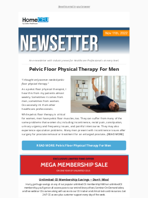 HomeCEU - HCEU Newsletter | Pelvic Floor Physical Therapy For Men