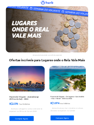 Hurb (Brazil) - Destinos onde seu real vale mais: viagens imperdíveis te esperam! 🌎