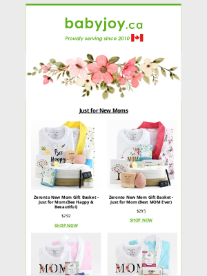 BabyJoy (CA) - 🌹Perfect Gift Basket for Mother's Day from Zeronto™. Made Just for New Moms by Moms.