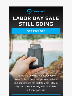 Trayvax - Gear That Works as Hard as You Do - Get 20% Off Sitewide