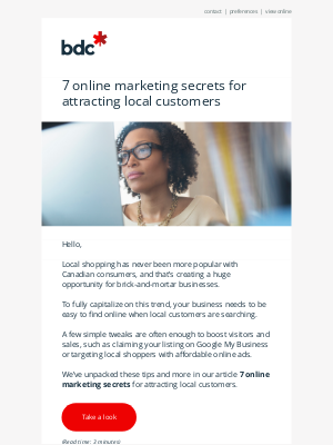 BDC (Canada) - 7 online marketing tips for attracting local shoppers